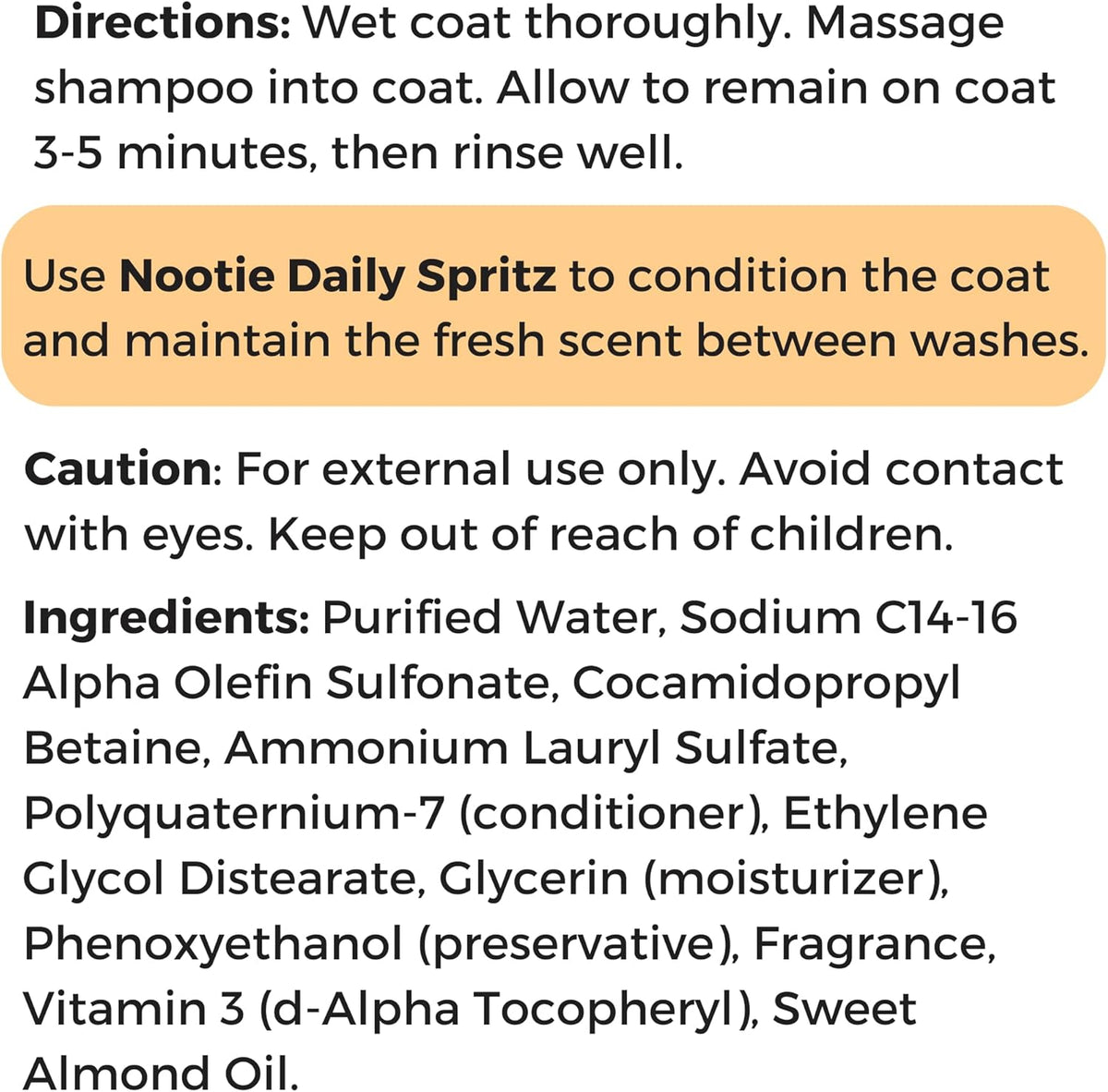 Nootie - Pet Shampoo for Sensitive Skin - Revitalizes Dry Skin & Coat - Natural Ingredients