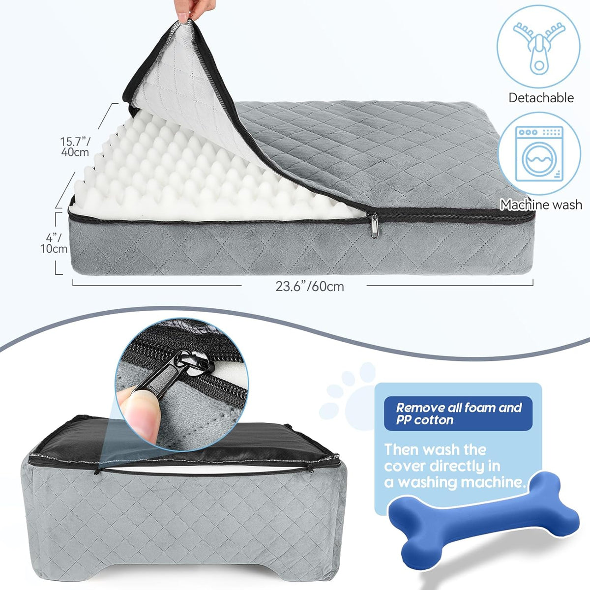 Dog Car Seat for Medium/Large Dogs, Dog Booster Seat for Pet Under 50lbs or 2 Small, Detachable and