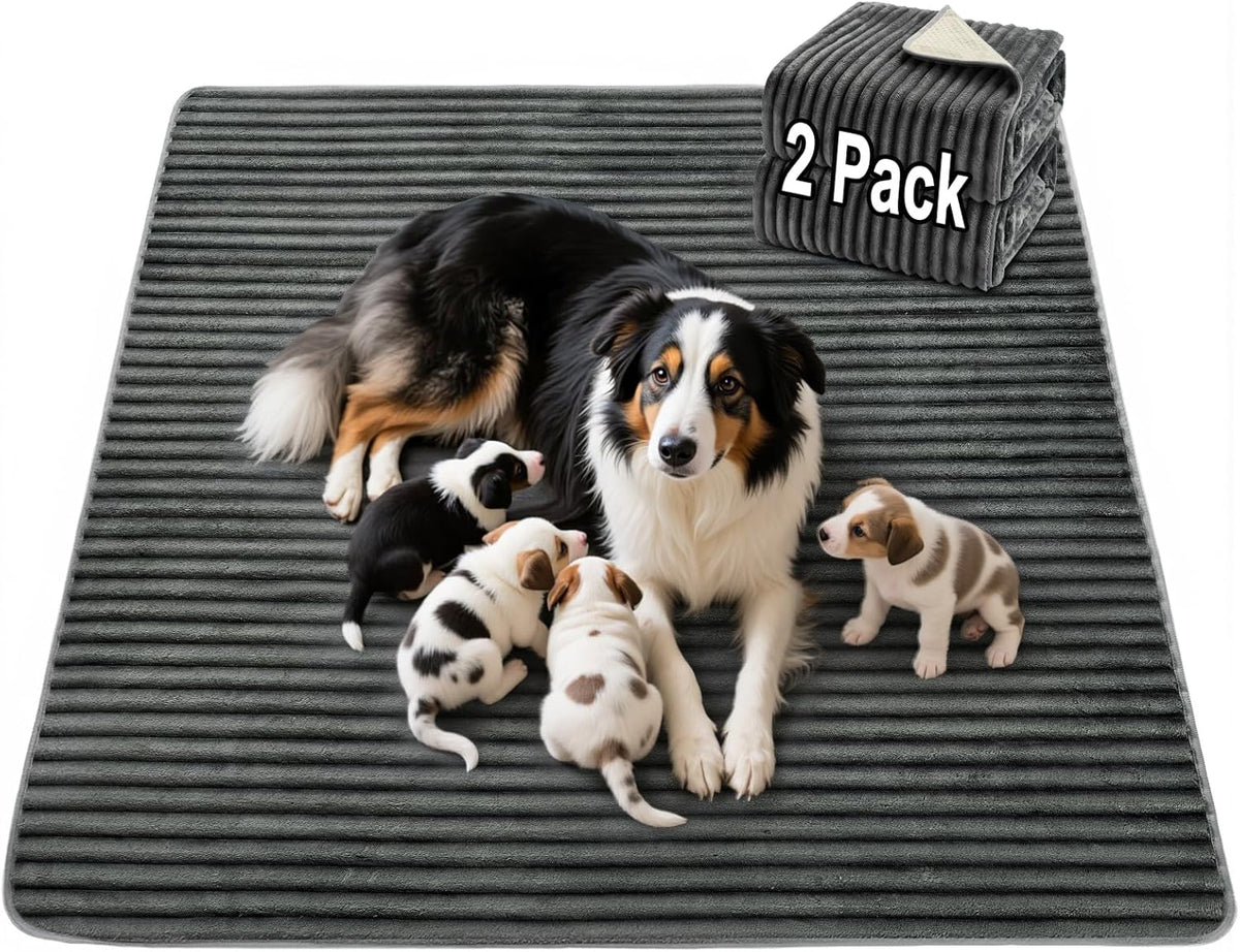 Flannel Washable Pee Pad for Dogs - 2 Pack Reusable Dog Pee Pads Extra Large, Fast Absorb Pet