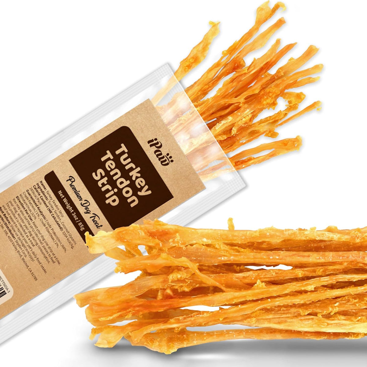 iPaw Turkey Tendons for Dogs, 100% Turkey and US Sourced Raw Material, Hypoallergenic, All Natural
