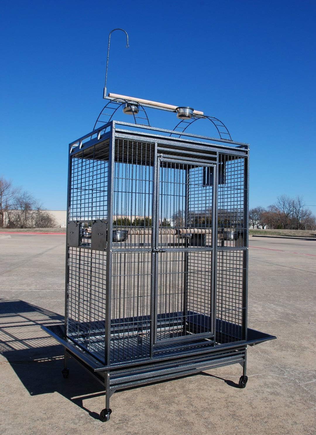 XX-Large 32" x 23" x 66"H Double Walk Ladders Open Play Top Wrought Iron Bird Parrot Parttot Finch