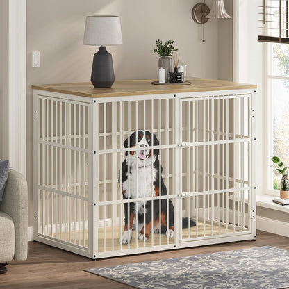 Lyromix 48'' XXL Dog Crate Furniture with 3 Doors,Wooden Crate End Table Heavy Duty Indoor