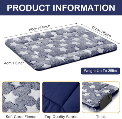 4 Pcs Washable Dog Crate Mat Kennel Pad Replaceable Reversible Pet Bed Pad for Crate Pet, Sleeping
