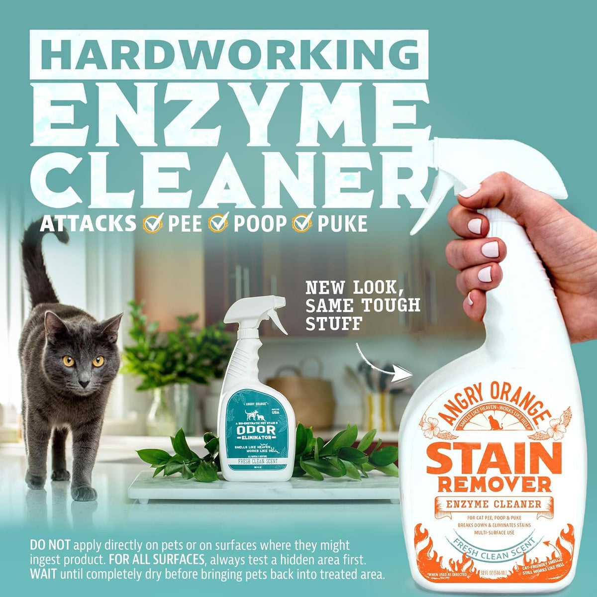 ANGRY ORANGE Cat Urine Odor Eliminator & Stain Remover, Pet-Friendly Deodorizer
