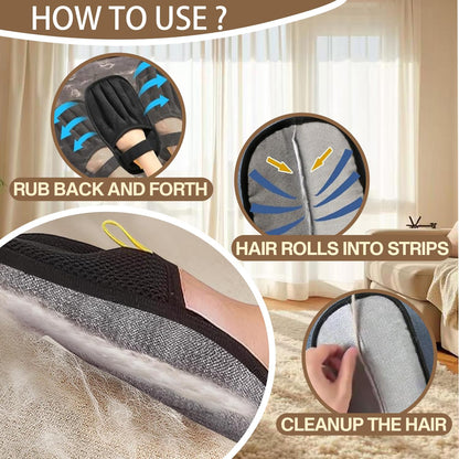 Upgraded Pet Hair Remover Glove - Reusable Electrostatic Five-Finger Gloves for Cat/Dog Hair