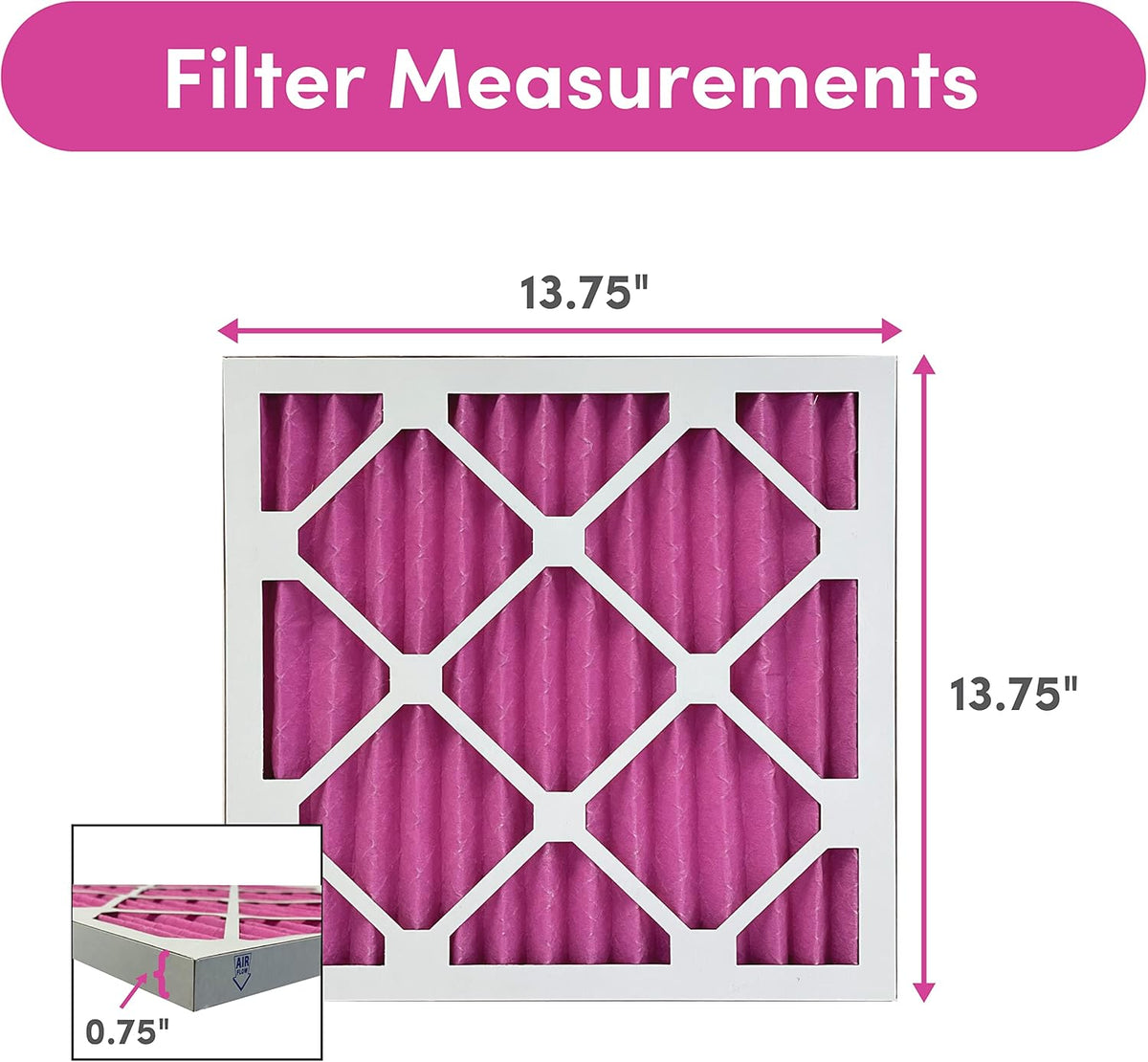 Colorfil 14x14x1 Air Filter (2-Pack) | Made in the USA | Color Changing | Remove Cat and Dog Odor |