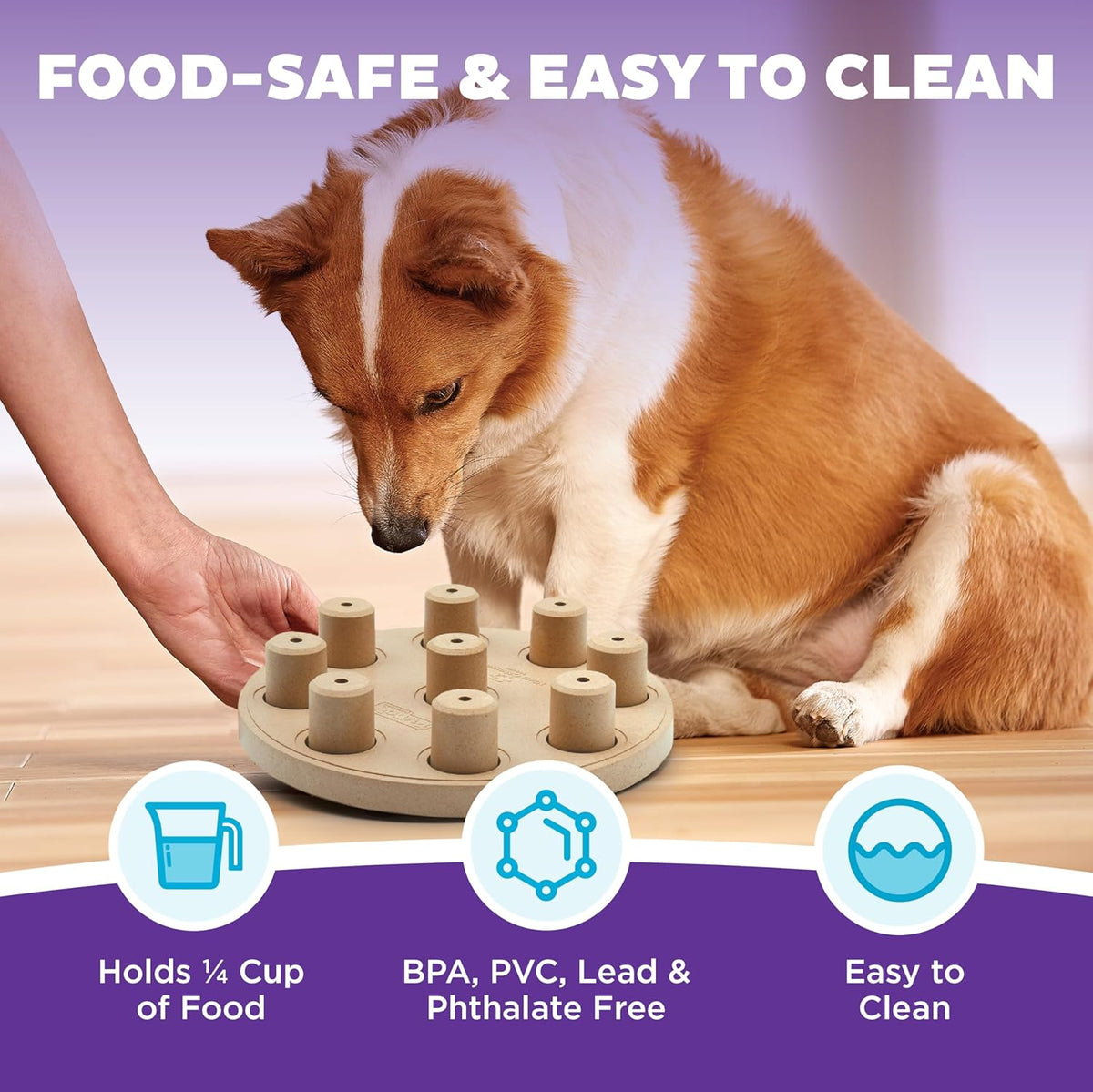 Outward Hound by Nina Ottosson Dog Smart Treat Puzzle Enrichment Toy, Level 1 Beginner, Tan