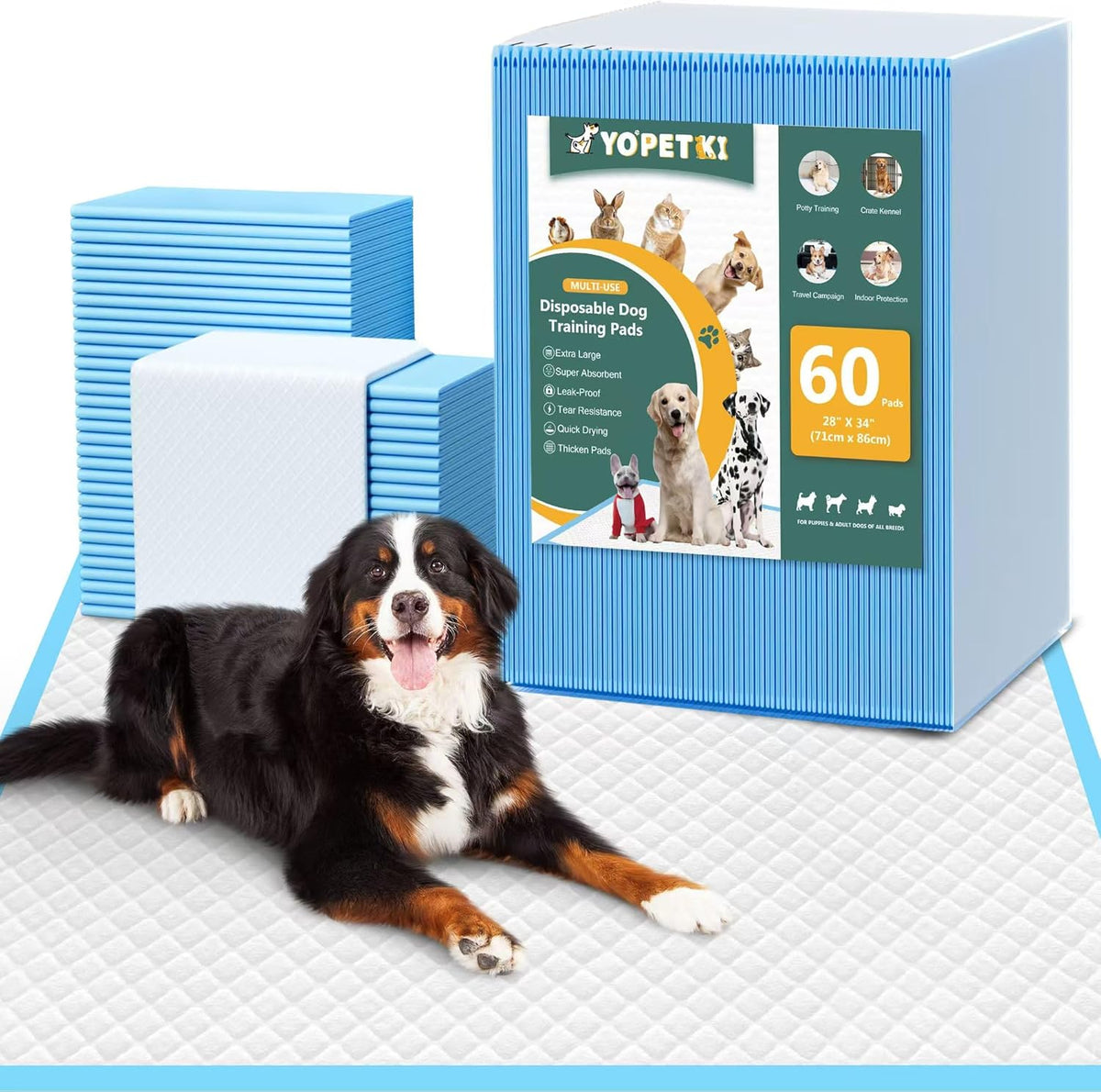 60 Count Extra Large Dog Pee Pads 28" x 34", Super Absorbent X-Large Puppy Pads Disposable Dogs