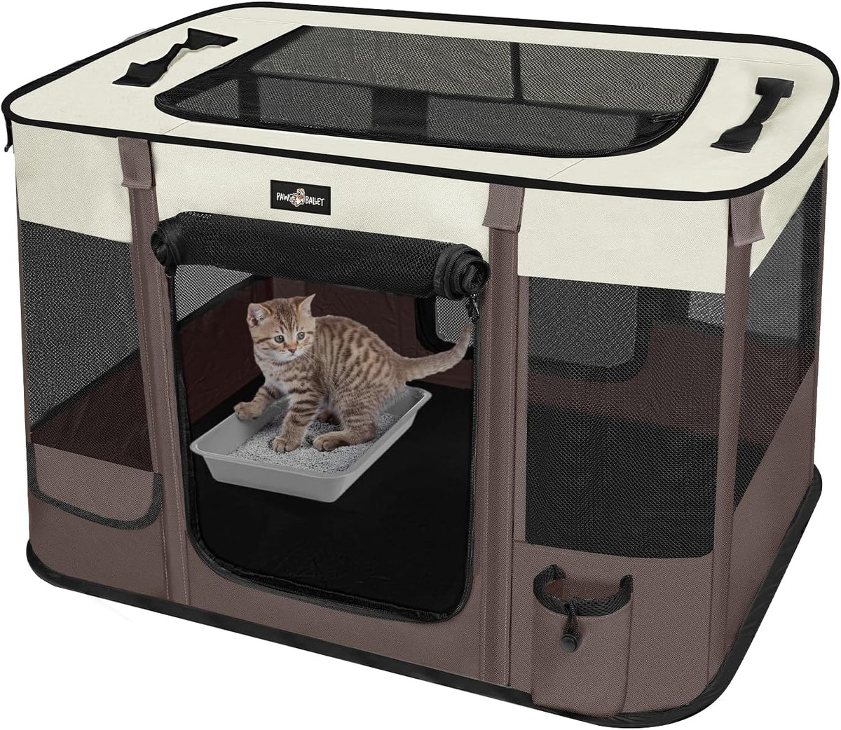 Foldable Pet Kitten Playpen, Upgrade Waterproof Portable Cat Dog Playpen Kennel Tent for Small Dog