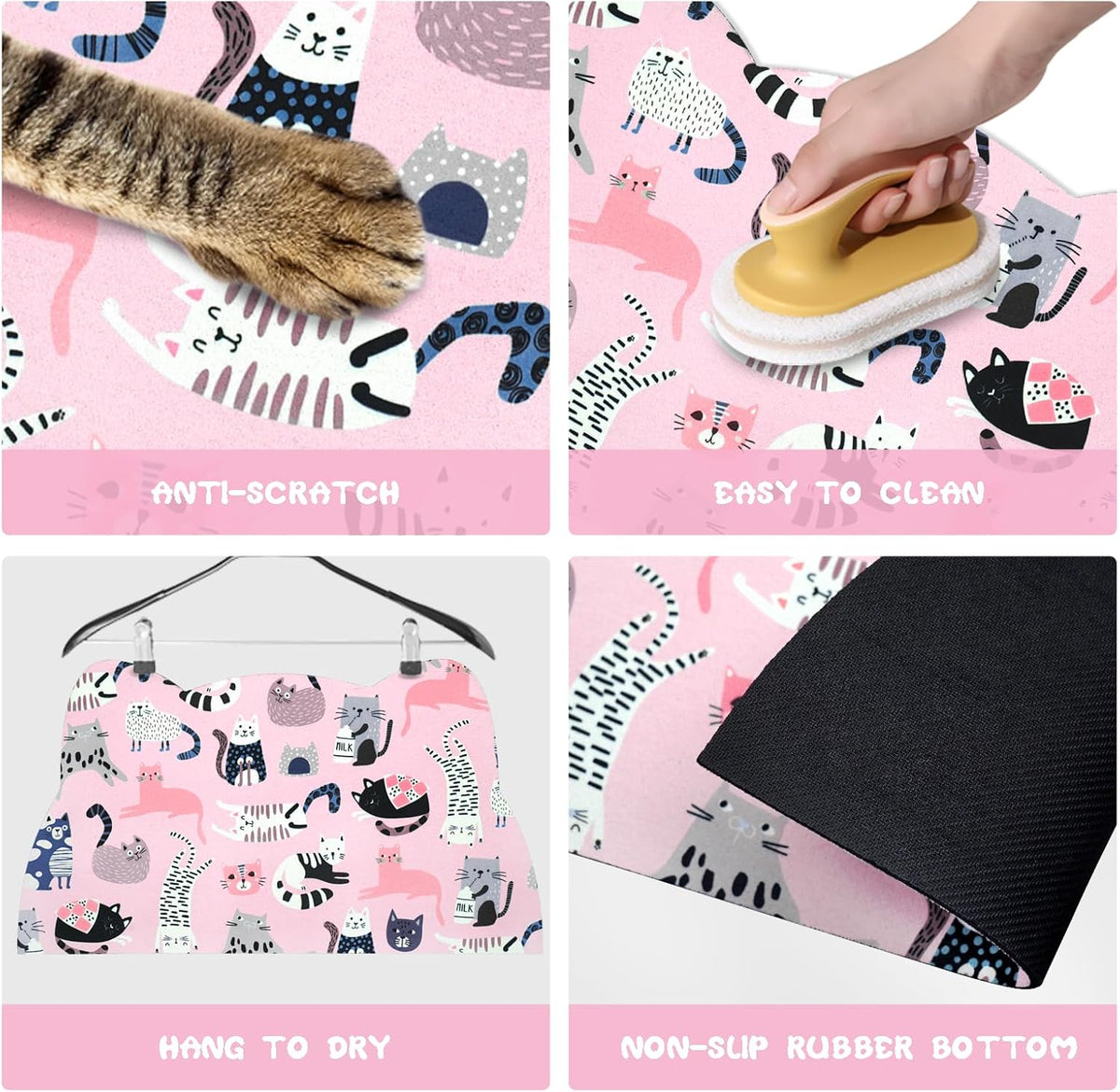 Cat Food Mats for Floor, Dog Water Bowl Mats Pet Feeding Absorbent Placemats for Food and Water