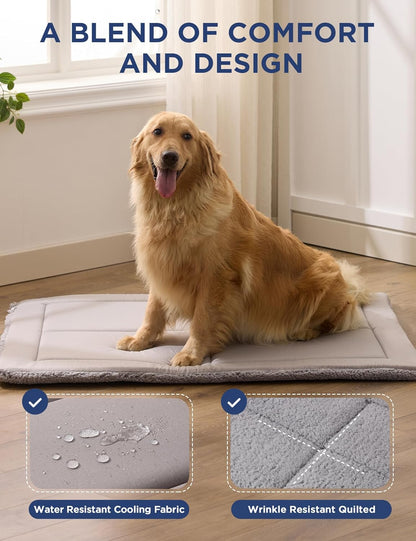 Joydeco Low Profile Dog Crate Mat Reversible Bed Pad, Washable Dog Pad Mat with Ultra Soft Fleece