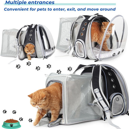 Lollimeow Cat Carrier Backpack, Bubble Dual Expandable Backpack Carrier, Pets and Small