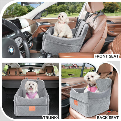 Dog Car Seat for Small/Medium Dogs, Dog Booster Car Seats with Thick Cushion for Dogs Under 35lbs