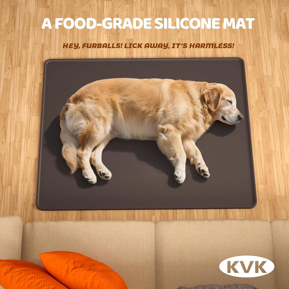 KVK Extra Extra Large Silicone Dog Food Mat 39.4×43.3in and 128oz Silicone Bag Set, Super Size