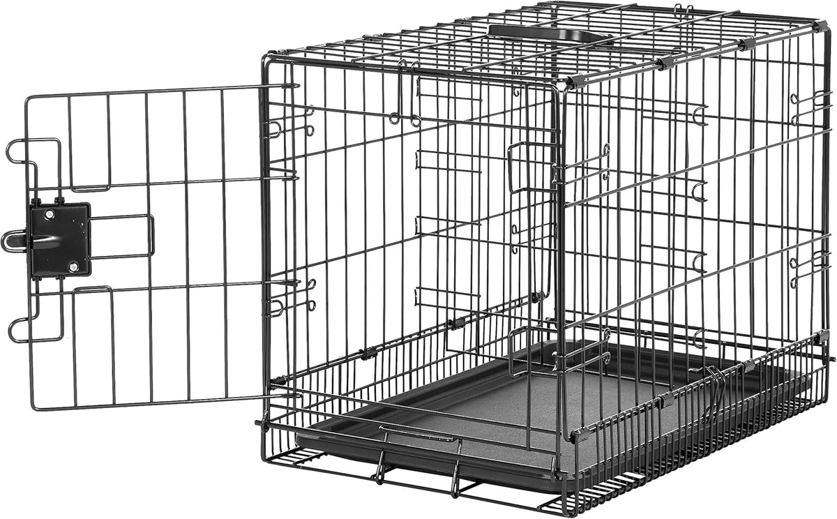 Amazon Basics Durable, Foldable Metal Wire Pet Crate with Tray, Portable and Sturdy for Travel