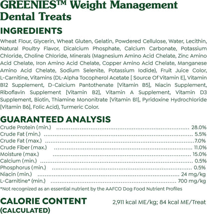 Greenies Weight Management Petite Dog Dental Chews Weight Control Dog Treats, 27 oz. Pack (45