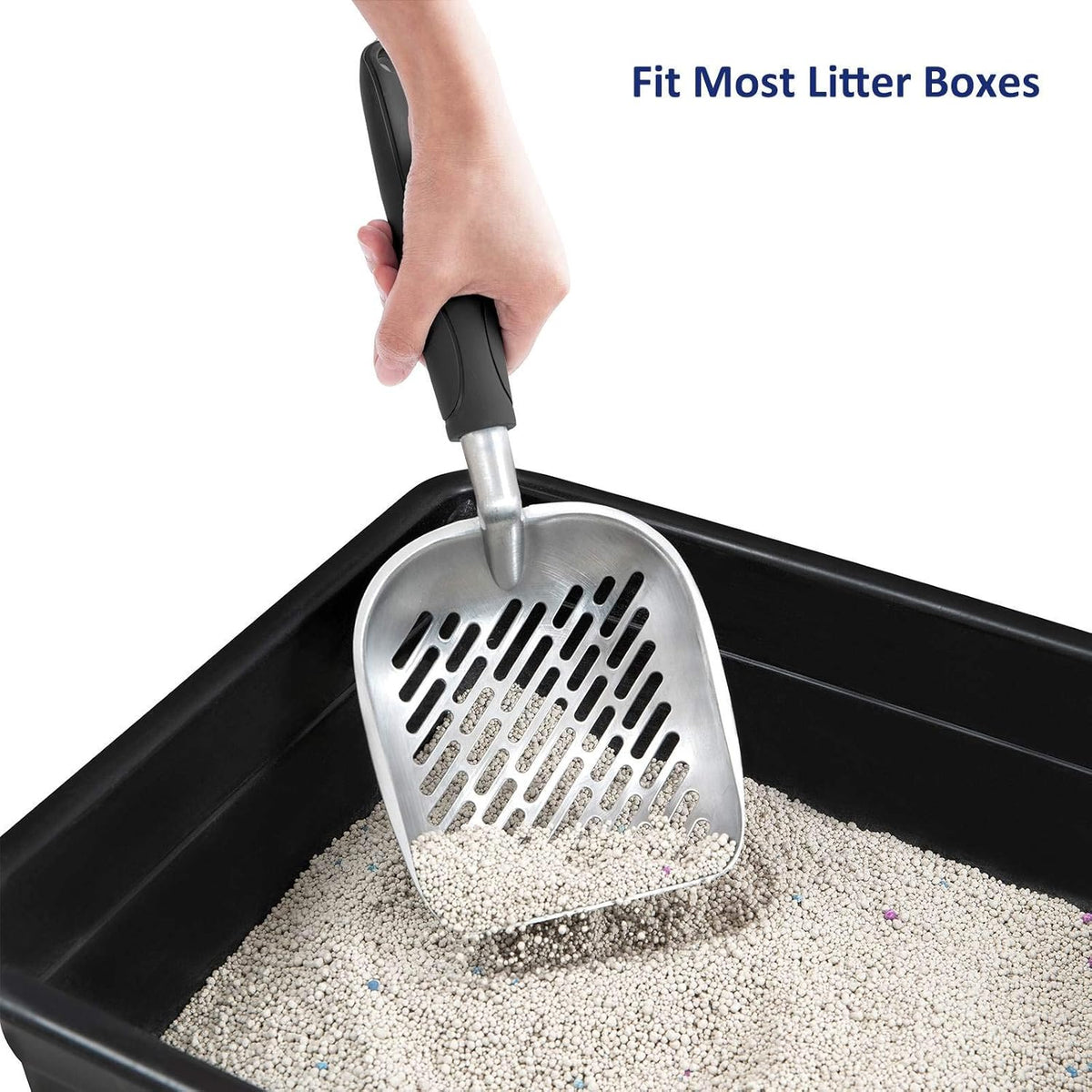 WePet Cat Litter Scoop, Aluminum Alloy Sifter, Kitty Metal Scooper, Deep Shovel with Diagonal