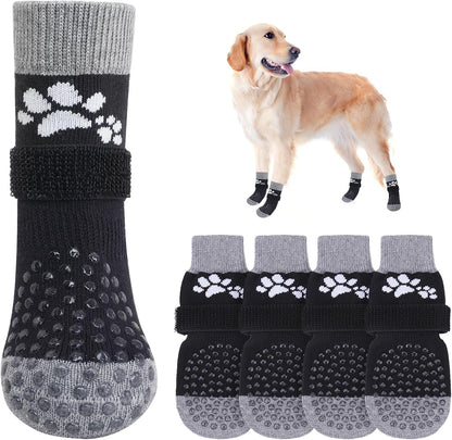 SCENEREAL Anti Slip Dog Sock to Prevent Licking Paws for Hardwood Floors, Boots & Paw Protector