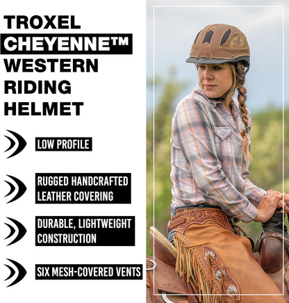 Troxel Cheyenne Rugged Horse Riding Helmet, Low-Profile, Self-Adjustable Design, Safety Horseback
