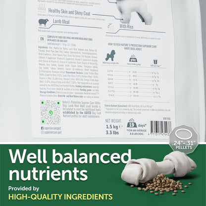 Nature's Protection Superior Care White Dogs Rice Based Dry Dog Food - High Protein, Tear Stain Dog