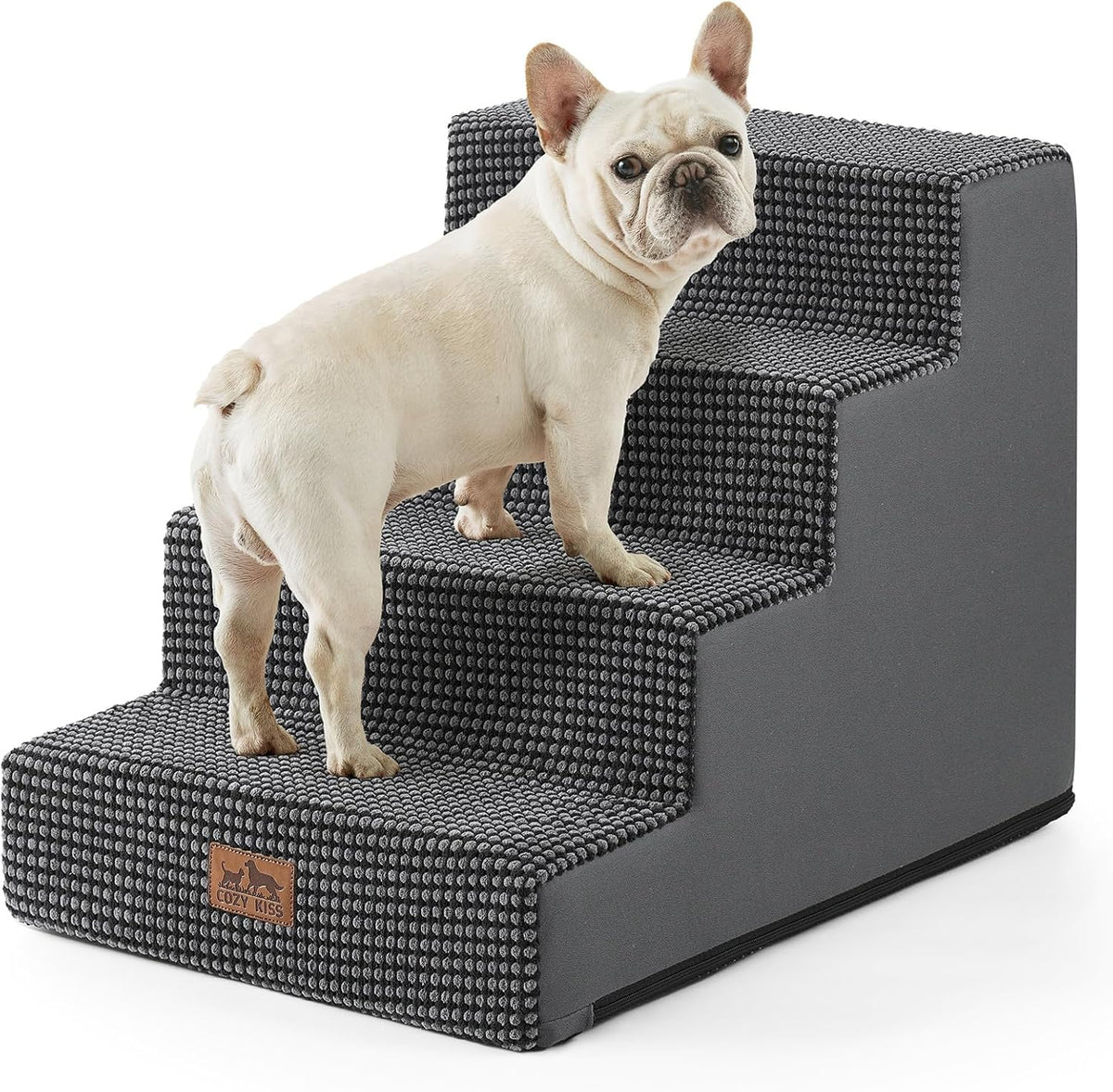 Dog Stairs for Small Dogs, 4 Tier Wider Pet Stairs for Couch and Beds, 17.7" H Non-Slip Dog Steps
