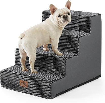 Dog Stairs for Small Dogs, 4 Tier Wider Pet Stairs for Couch and Beds, 17.7" H Non-Slip Dog Steps
