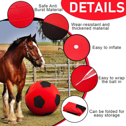 40inch Giant Herding Ball with Ball Cover Anti Burst Please Watch VCR for How to Inflation Horse