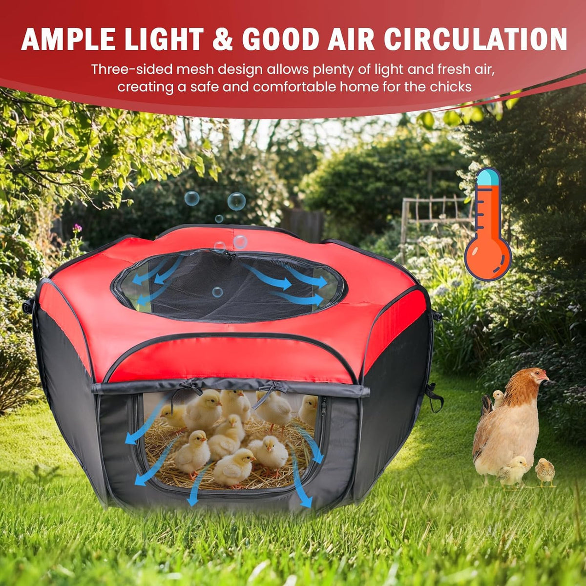 Brooder Box for Chick Starter Kit - Brooder Pen/Baby Chicken Supplies Brooder Box with Ideal Size