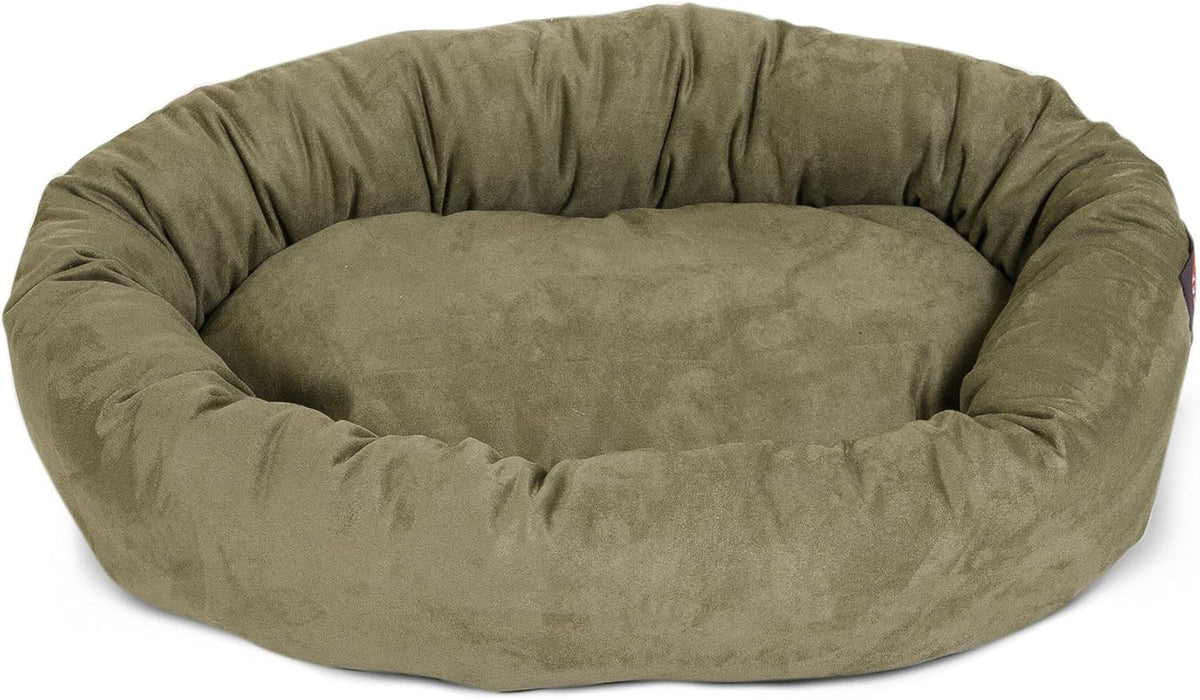 Majestic Pet 40 Inch Suede Calming Dog Bed Washable 40x29x9 (Inch) – Cozy Soft Round Donut Dog Bed