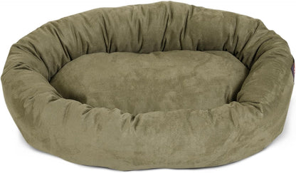 Majestic Pet 40 Inch Suede Calming Dog Bed Washable 40x29x9 (Inch) – Cozy Soft Round Donut Dog Bed