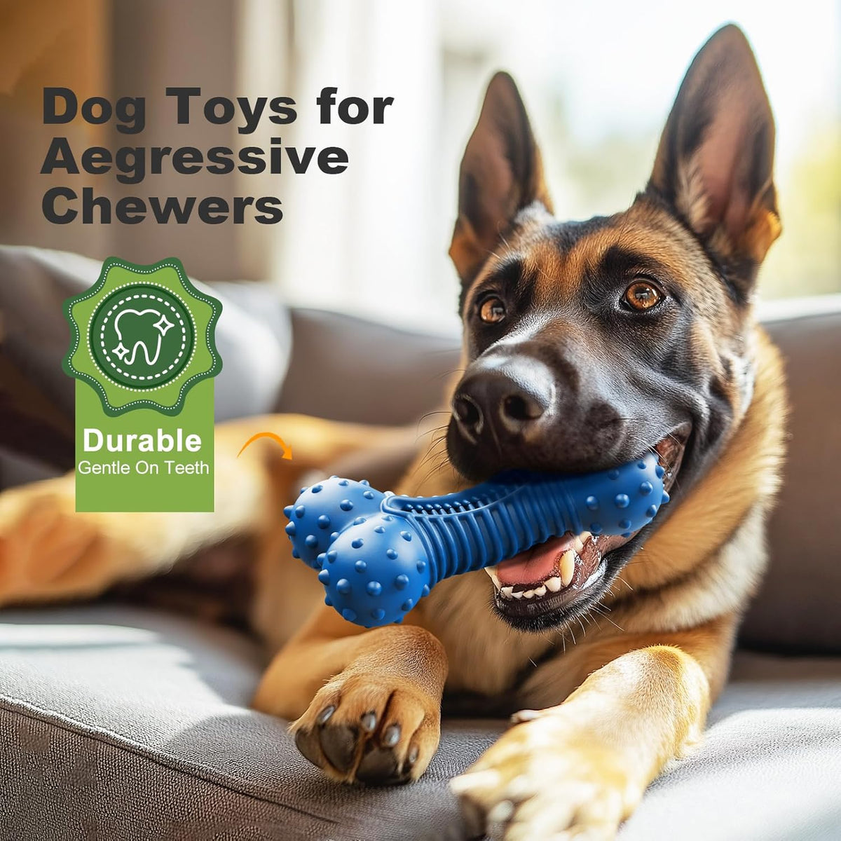 Dog Toys for Aggressive Chewers, Indestructible Chew Toys for Medium Large Dogs,Durable Rubber Dog