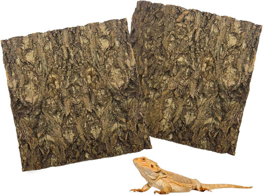 Tfwadmx 2Pcs Terrarium Cork Bark Background, 11.8"x11.8" Thickened Reptile Tank Tree Backdrop Wall