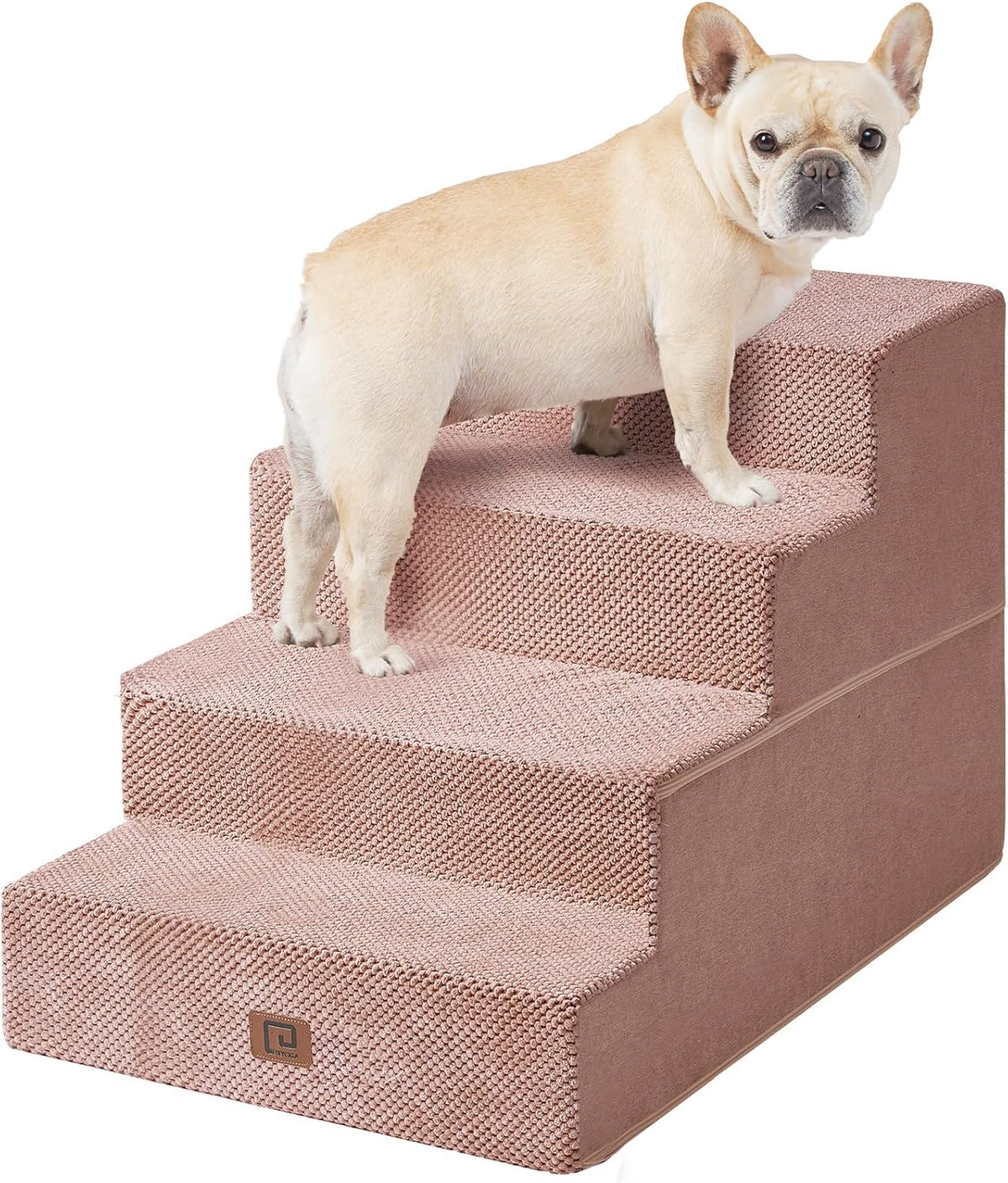 EHEYCIGA Dog Stairs for Bed 20" H, 4-Step Extra Wide Dog Steps for High Bed, Pet Steps for Small