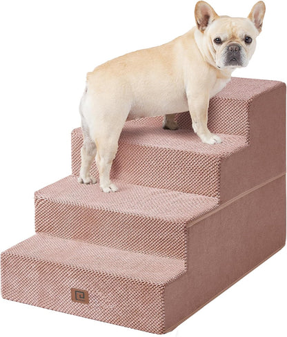 EHEYCIGA Dog Stairs for Bed 20" H, 4-Step Extra Wide Dog Steps for High Bed, Pet Steps for Small