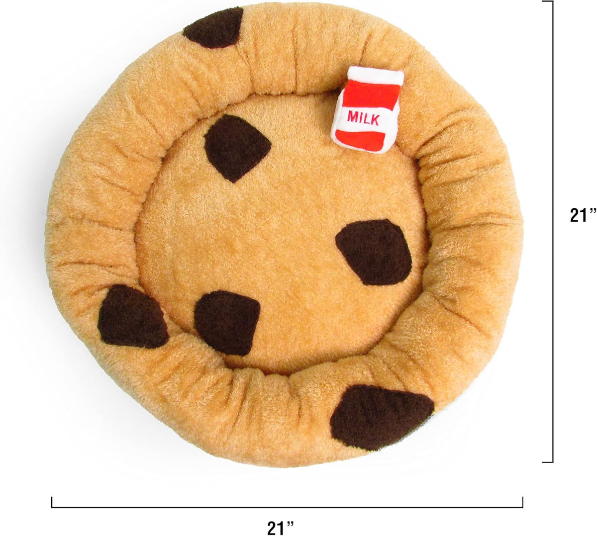 TONBO Soft Plush Small Cute and Cozy Food Dog Cat Bed, Washer and Dryer Friendly (Chocolate Chip