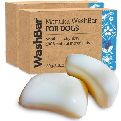 Dog Shampoo Bar Soap for Itchy Skin Relief - Twin Pack - Concentrated Dog Soap for Sensitive Skin