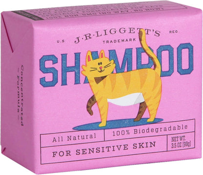 JR Liggett’s Natural Cat Shampoo Bar for Sensitive Skin - 100% Detergent Free, Non-GMO &