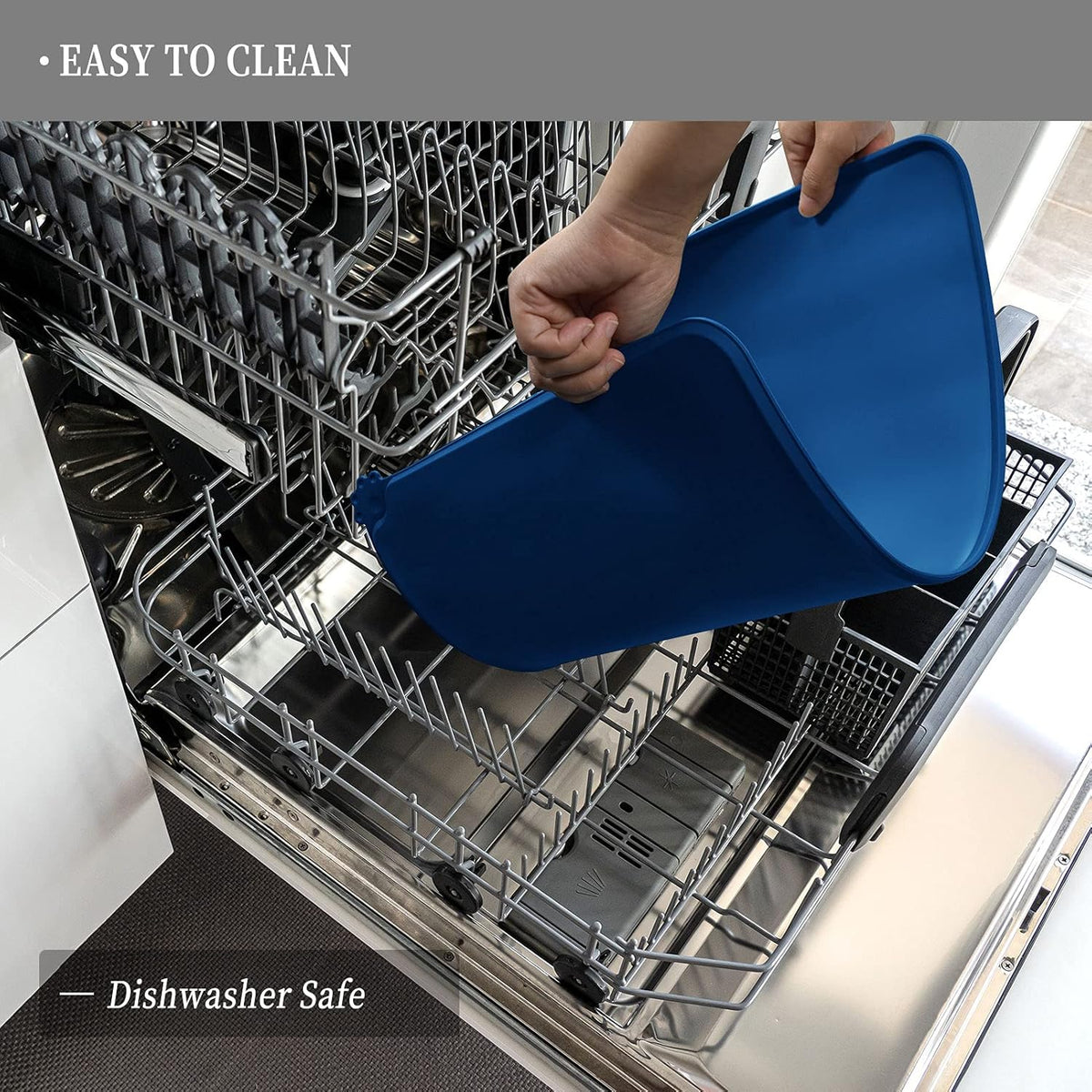 Waterproof Pet Feeding Mat with High Raised Edges, Heavier and Thicker Placemats for Cat Dog Water