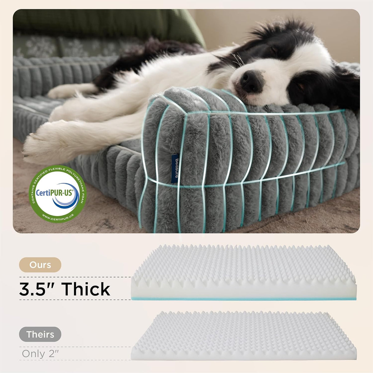 Bedsure Orthopedic Dog Beds for Extra Large Dogs, Waterproof Memory Foam XL Pet Bed with Sides