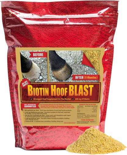 Horse Guard Hoof Supplements for Horses - 80 Servings - Biotin Hoof Blast 10lb Bag with 100mg