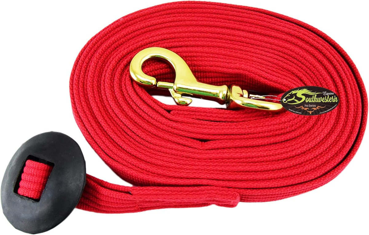 Southwestern Equine Lunge Line for Horses Cotton Horse Lunge Line with Bolt Snap & Rubber Stop