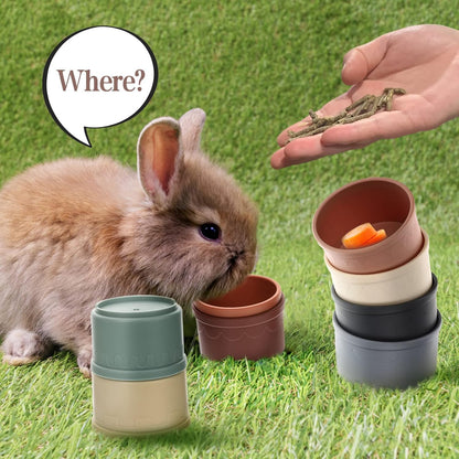 MEWTOGO 8 Pcs Stacking Cups for Bunny - Multi-Colored Reusable Rabbits Bunny Toys of Different