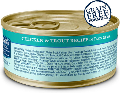 Blue Buffalo Wilderness Wild Delights Minced Wet Cat Food, High-Protein & Grain-Free, Made with