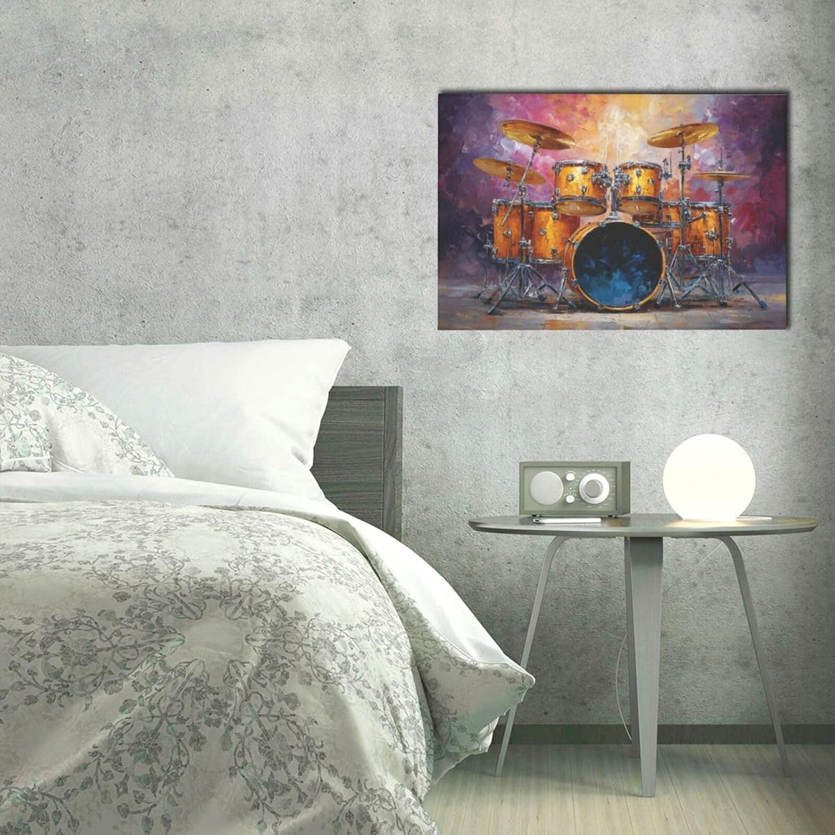 Music Wall Art Graffiti Musical Instruments Canvas Wall Decor Drum Pictures Painting Print Artwork