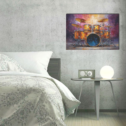 Music Wall Art Graffiti Musical Instruments Canvas Wall Decor Drum Pictures Painting Print Artwork