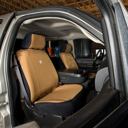 Carhartt Universal Nylon Duck Canvas Fitted Bucket Seat Cover, Durable Seat Protection with Rain