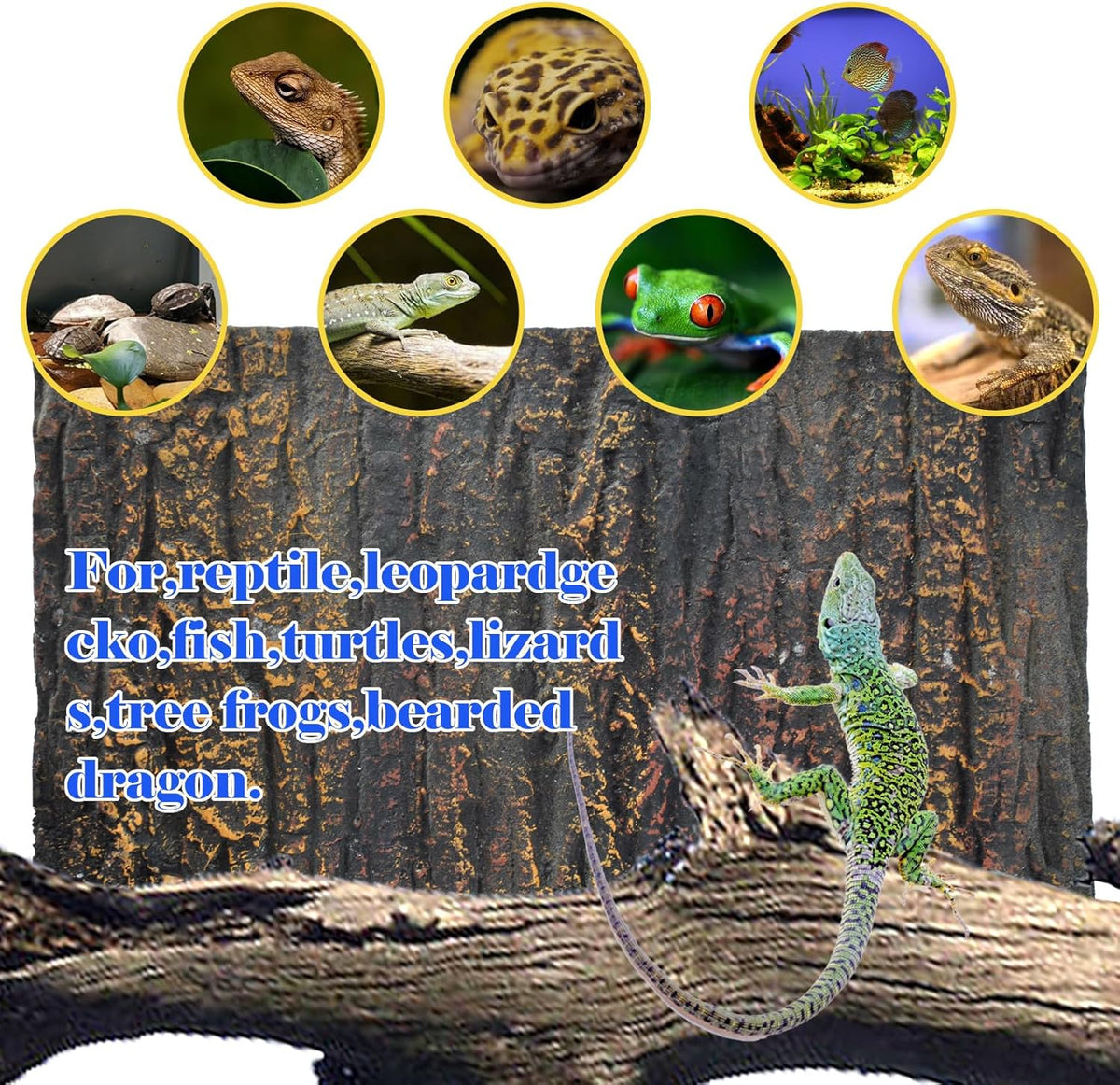 Reptile Tank Background Board Rock Terrarium Cork Background Board 3D Wall Backdrop Aquarium DéCor