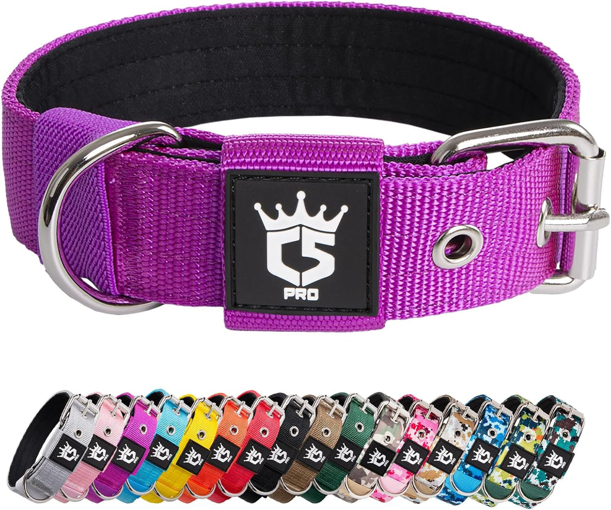 TSPRO Tactical Dog Collar 1.25 Inch Wide Thick Dog Collars with Heavy Duty Metal Buckle, Durable