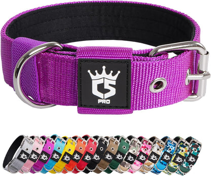 TSPRO Tactical Dog Collar 1.25 Inch Wide Thick Dog Collars with Heavy Duty Metal Buckle, Durable