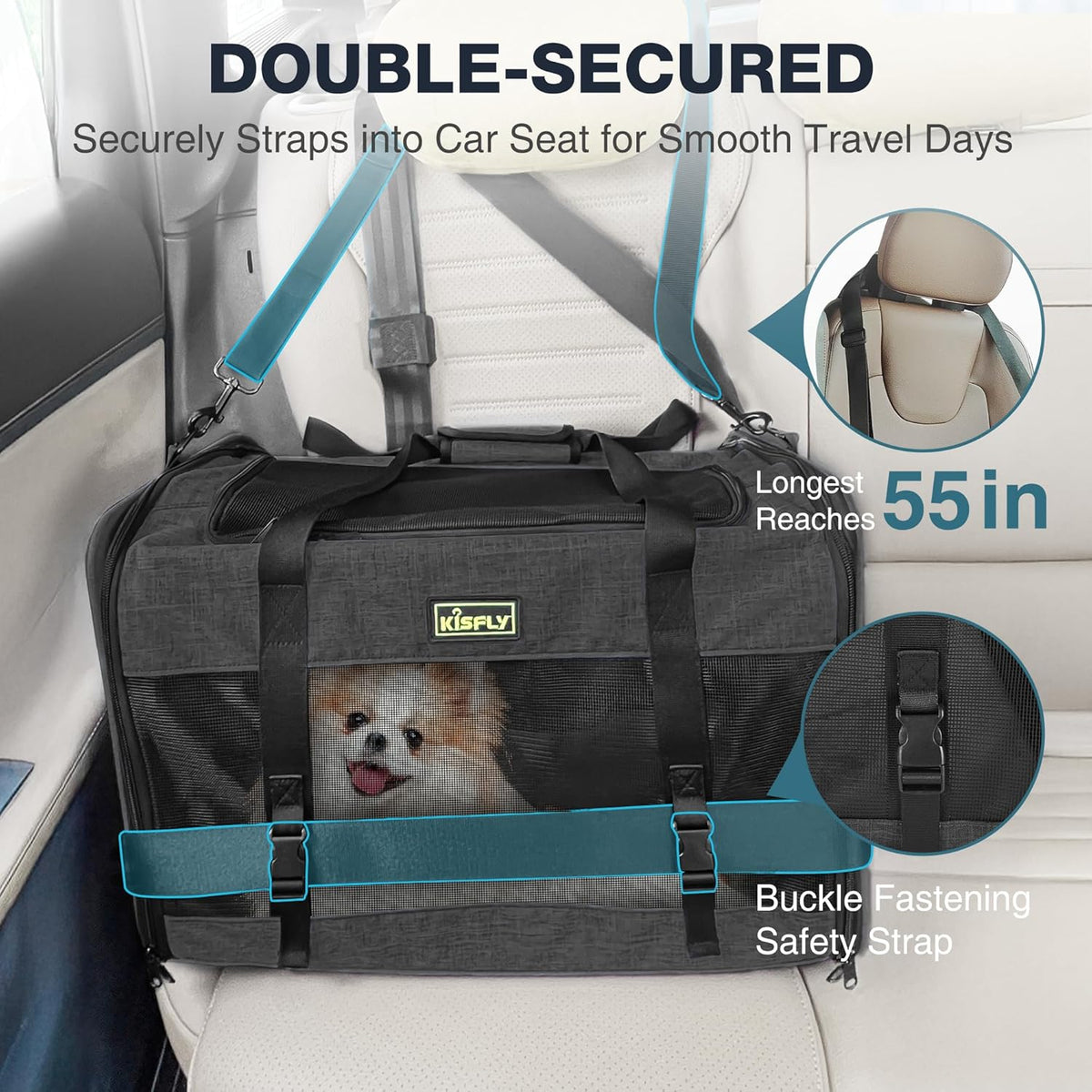 Small Dog Carrier for Puppies, Rabbits, Cat Carrier Soft, Foldable Travel Bag, Fits Pets up to